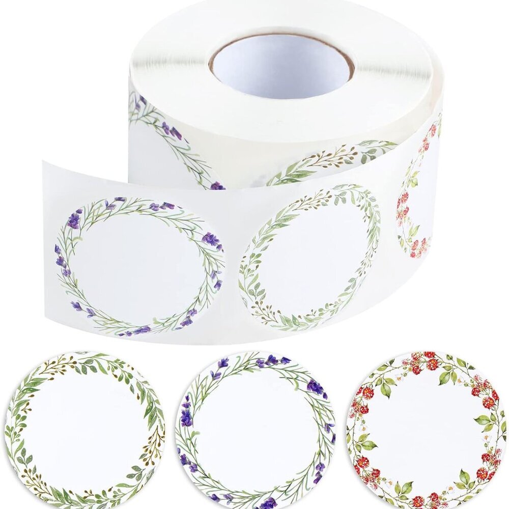 600 Pcs 2" Floral Gift Label Tags Stickers, Canning Labels for Jar Flower Sticke